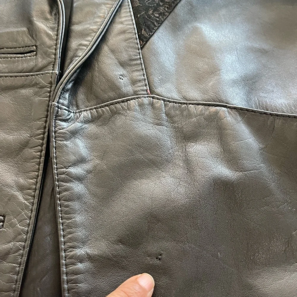 Vintage Adler 80s / 90s Black Suede Oversized Leather Jacket coat - Size small - Picture 6 of 15